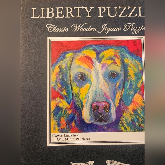 Colorful Dog Puzzle by Liberty Puzzles Classic Wooden Jigsaw Puzzle 497 Pieces - Picture 3 of 6